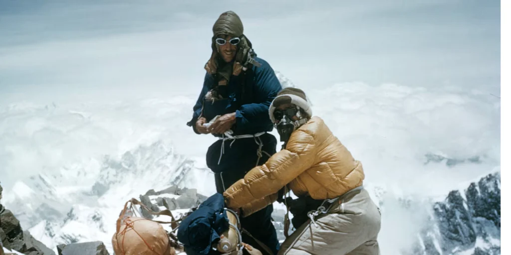 Edmund Hillary and Tenzing Norgay Sherpa Everest Summit 1953